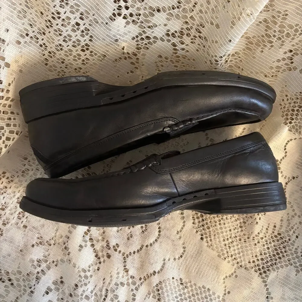 Clarks Men's Unstructured Men's US 11 W Black Leather Penny Loafers